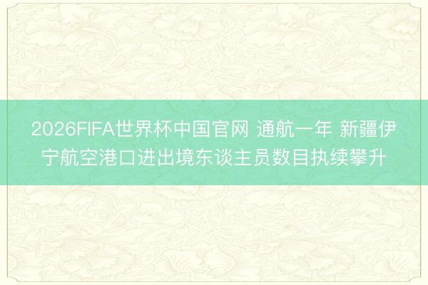 2026FIFA世界杯中国官网 通航一年 新疆伊宁航空港口进出境东谈主员数目执续攀升