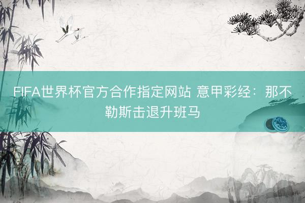 FIFA世界杯官方合作指定网站 意甲彩经：那不勒斯击退升班马