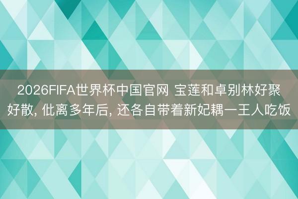 2026FIFA世界杯中国官网 宝莲和卓别林好聚好散, 仳离多年后, 还各自带着新妃耦一王人吃饭