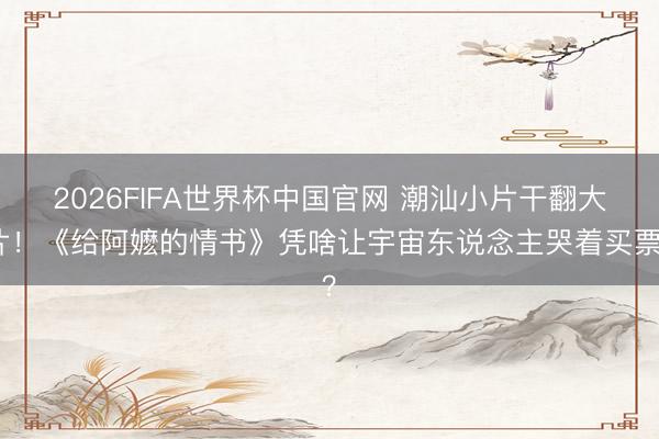 2026FIFA世界杯中国官网 潮汕小片干翻大片！《给阿嬷的情书》凭啥让宇宙东说念主哭着买票？