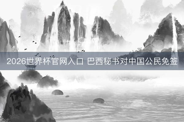 2026世界杯官网入口 巴西秘书对中国公民免签