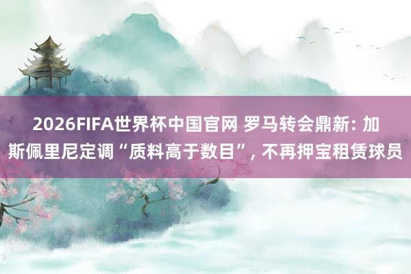 2026FIFA世界杯中国官网 罗马转会鼎新: 加斯佩里尼定调“质料高于数目”， 不再押宝租赁球员
